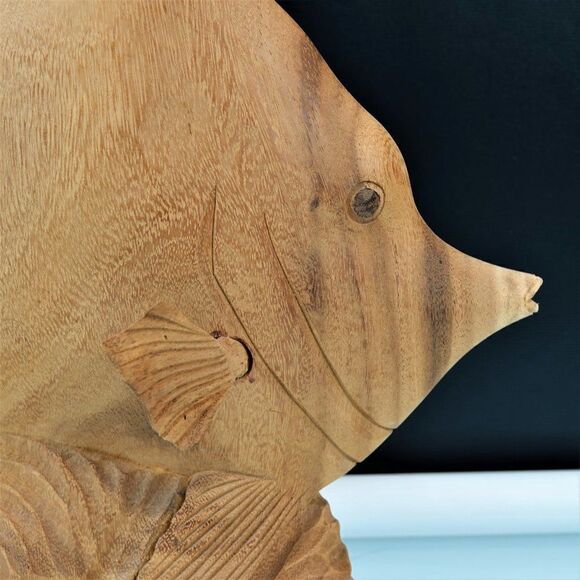 Tropical Oceanic Fish Wood Carved Aquatic Home - Picture 2 of 12